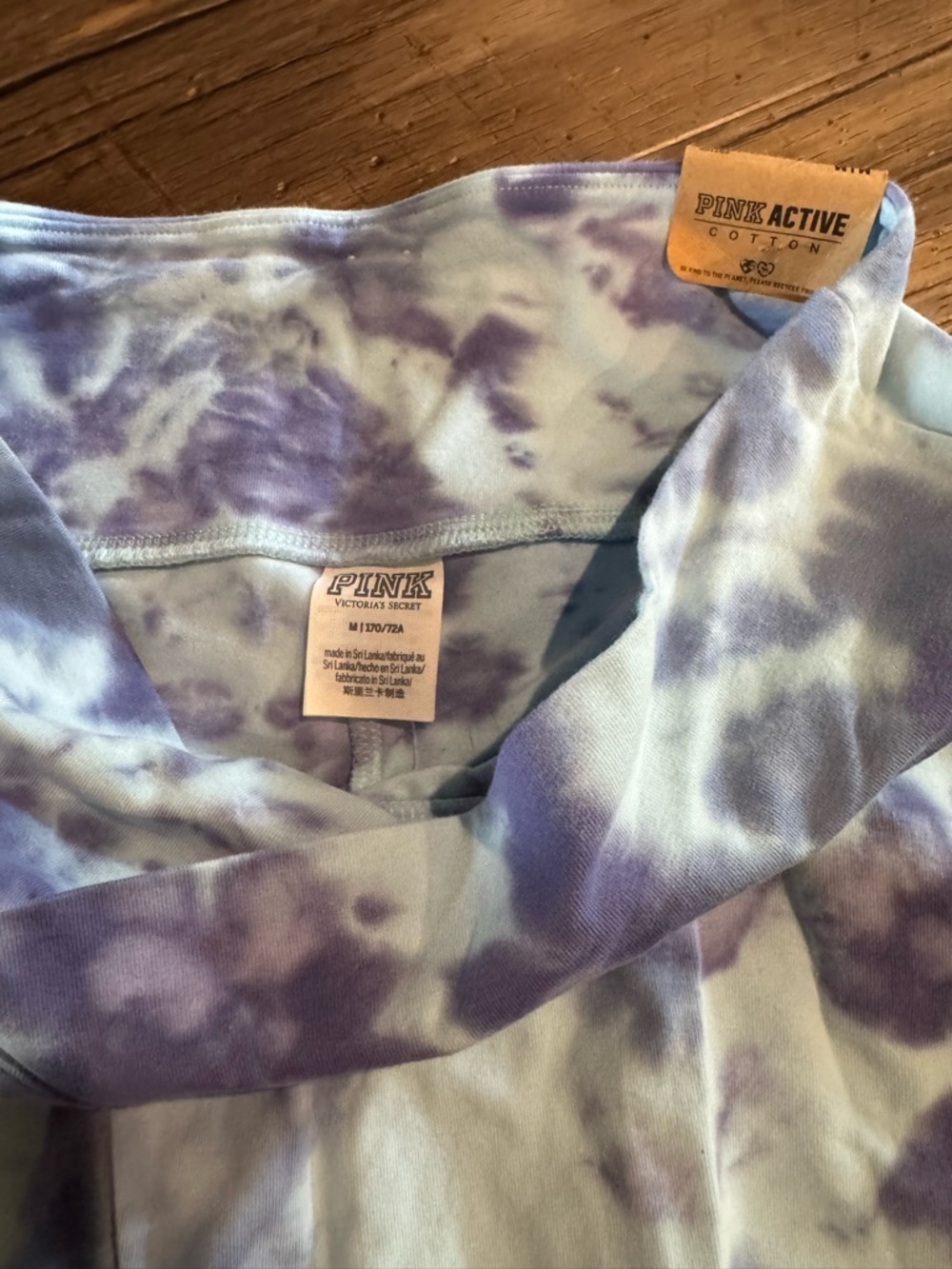 NWT PINK Victoria's Secret High Waist V Crossover Blue Tie Dye Skort Sz M - Picture 3 of 5
